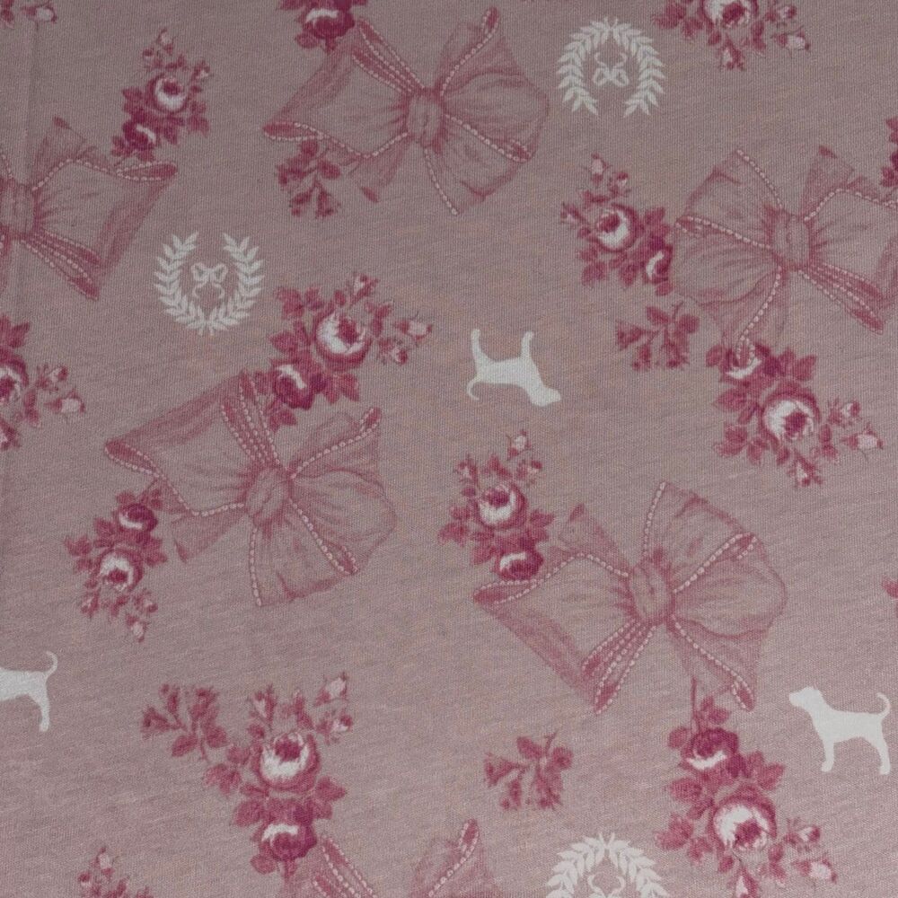 PINK x LoveShackFancy Beaux Icons Floral Bow Short Sleeve Cotton Campus T-Shirt - Picture 9 of 11